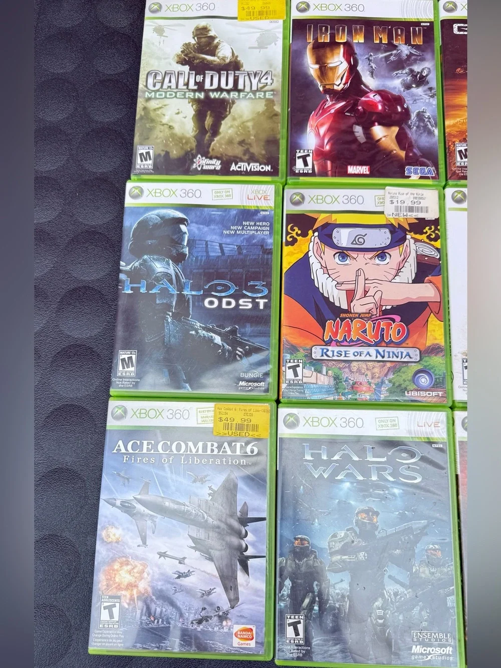 Microsoft Xbox 360 Games Bundle - Green Cases